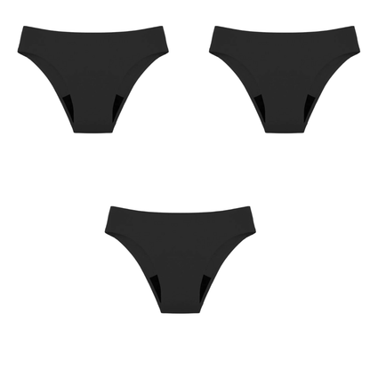 Pack 3 Bragas menstruales máxima absorción eco friendly sin costuras