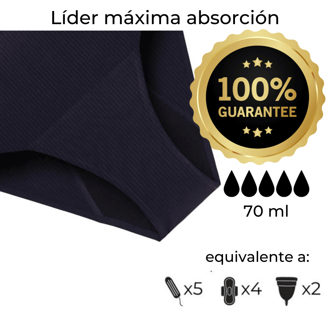 Braga menstrual máxima absorción cintura alta sin costuras eco friendly