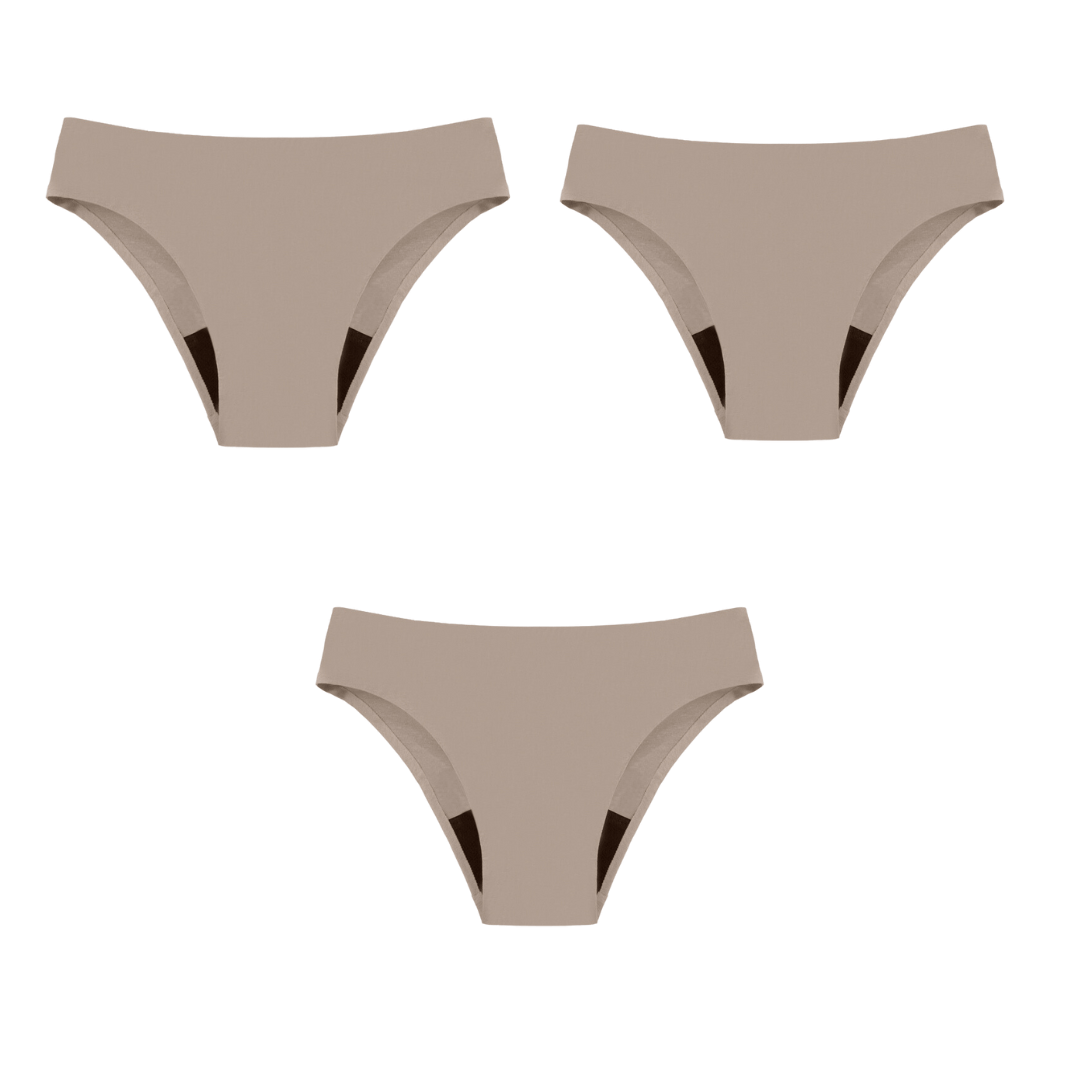 Pack 3 Bragas menstruales máxima absorción eco friendly sin costuras